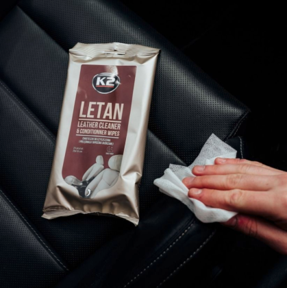 K2 Letan Leather Cleaner Wipes servetėlės odiniams paviršiams