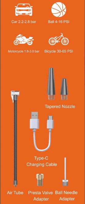 Universali akumuliatorinė pompa AC452 "Power Bank" tipo