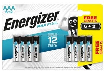 Baterija Energizer Max Plus LR03 AAA 6+2 (8 vnt.)