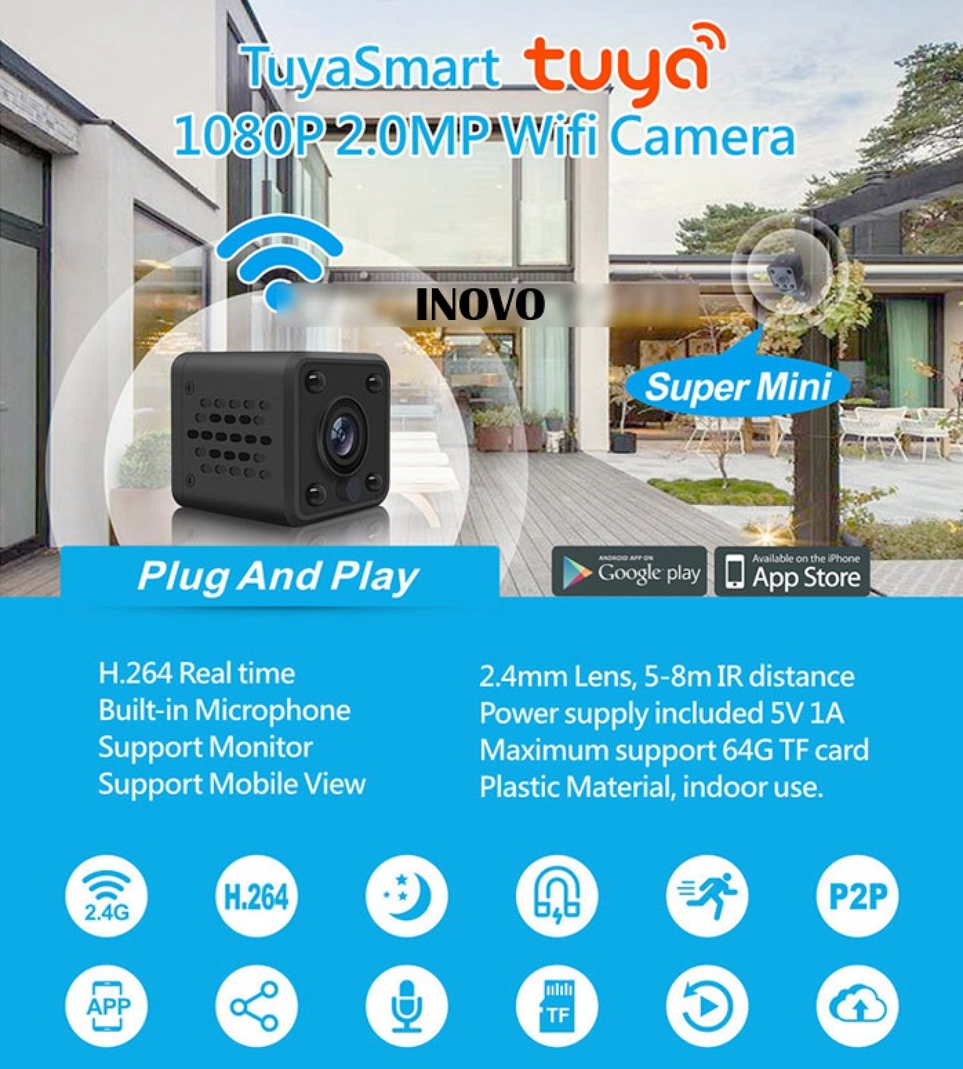 Tuya Smart slapta Wifi kamera