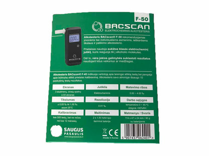 Alkotesteris BACscan F-50 Plus LT